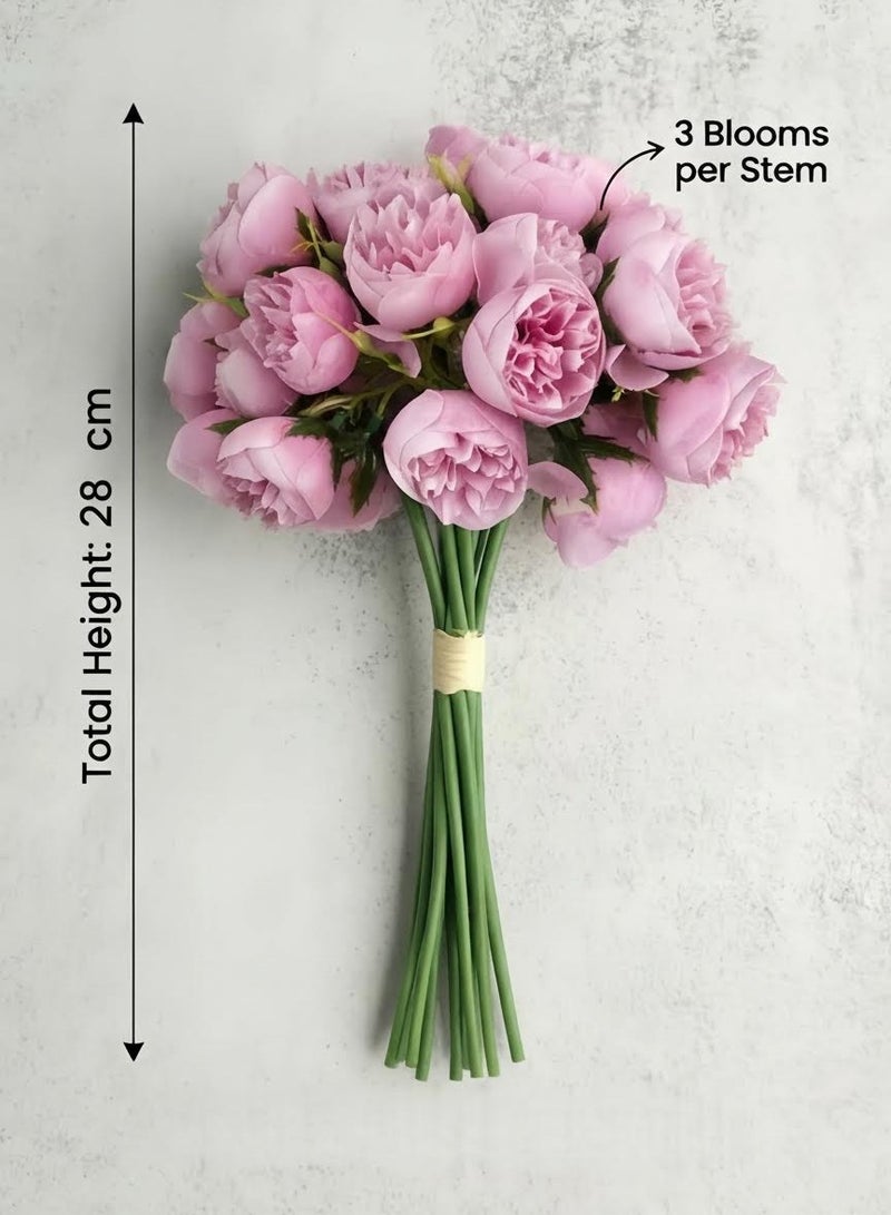 باقة زهور الپيونيا الوردية الاصطناعية - للزخرفة المنزلية والحفلات والزواج - Image 3